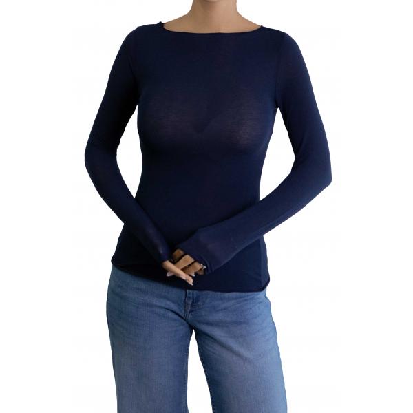 Maglia misto cashmere tinta unita 